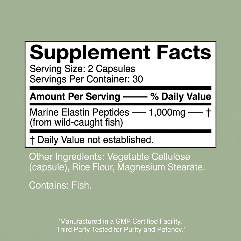 Claranova Labs Elastin Peptide Skin Tightener Supplement